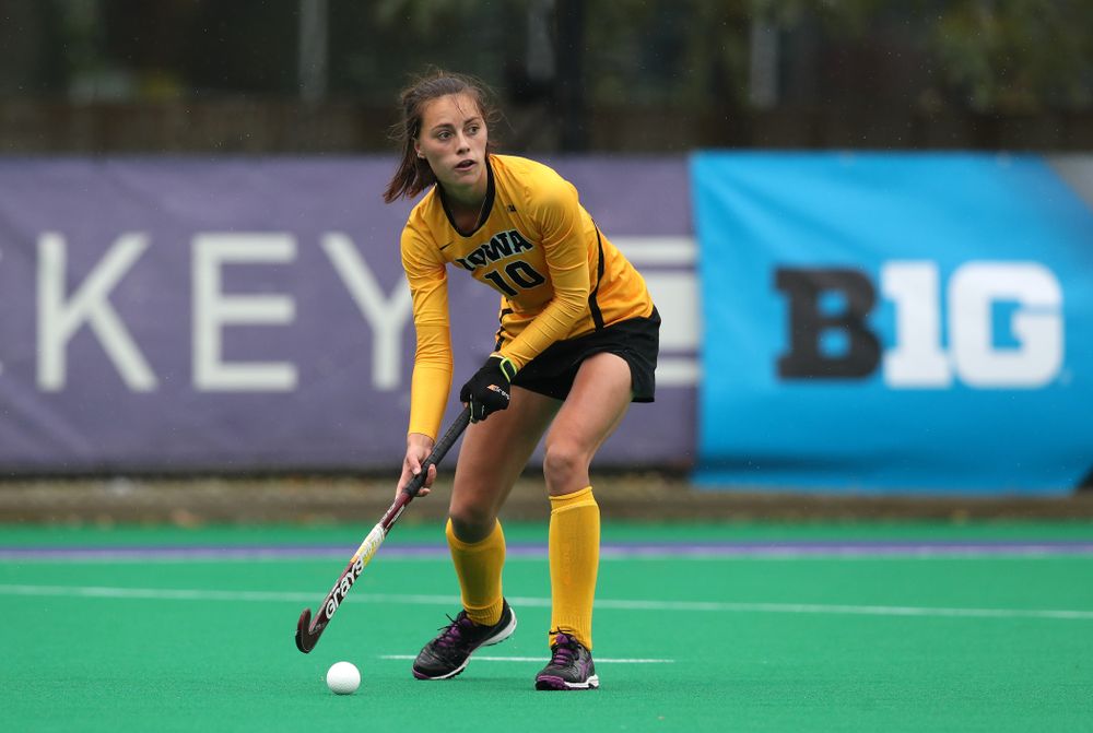 Iowa Hawkeyes Isabella Brown (10) against Maryland during the championship game of the Big Ten Tournament Sunday, November 4, 2018 at Lakeside Field in Evanston, Ill. (Brian Ray/hawkeyesports.com)