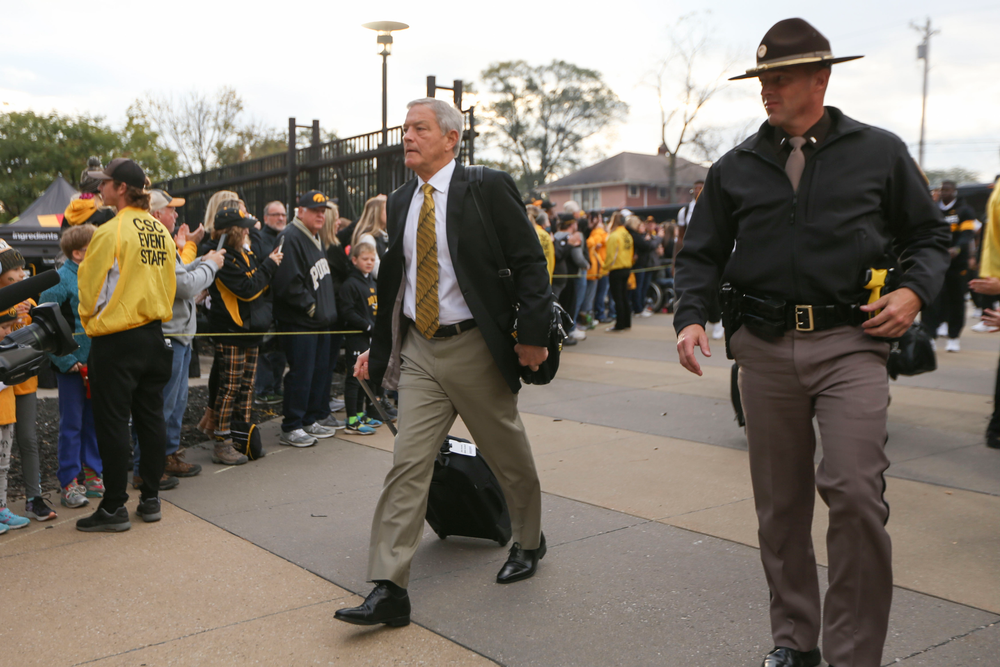Iowa Hawkeyes head coach Kirk Ferentz during Iowa football vs Purdue on Saturday, October 19, 2019 at Kinnick Stadium. (Lily Smith/hawkeyesports.com)