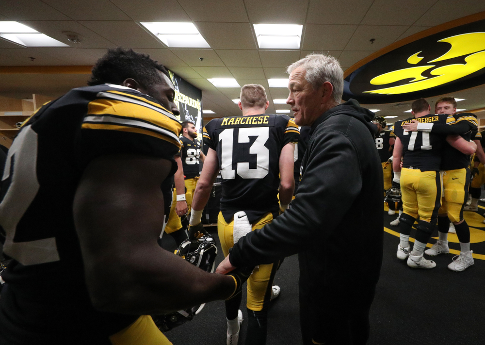 Iowa Hawkeyes head coach Kirk Ferentz against the Illinois Fighting Illini Saturday, November 23, 2019 at Kinnick Stadium. (Brian Ray/hawkeyesports.com)