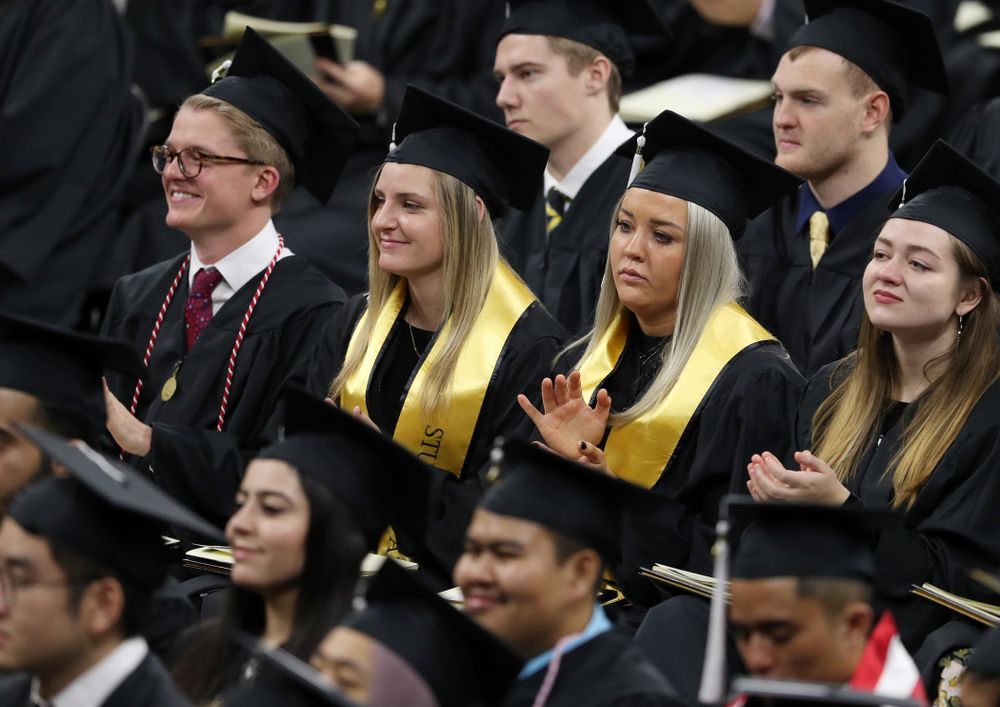 Iowa Soccer's Jenna Kentgen and Softball's Makenzie Ihle during the Fall Commencement Ceremony Saturday, December 15, 2018 at Carver-Hawkeye Arena. (Brian Ray/hawkeyesports.com)