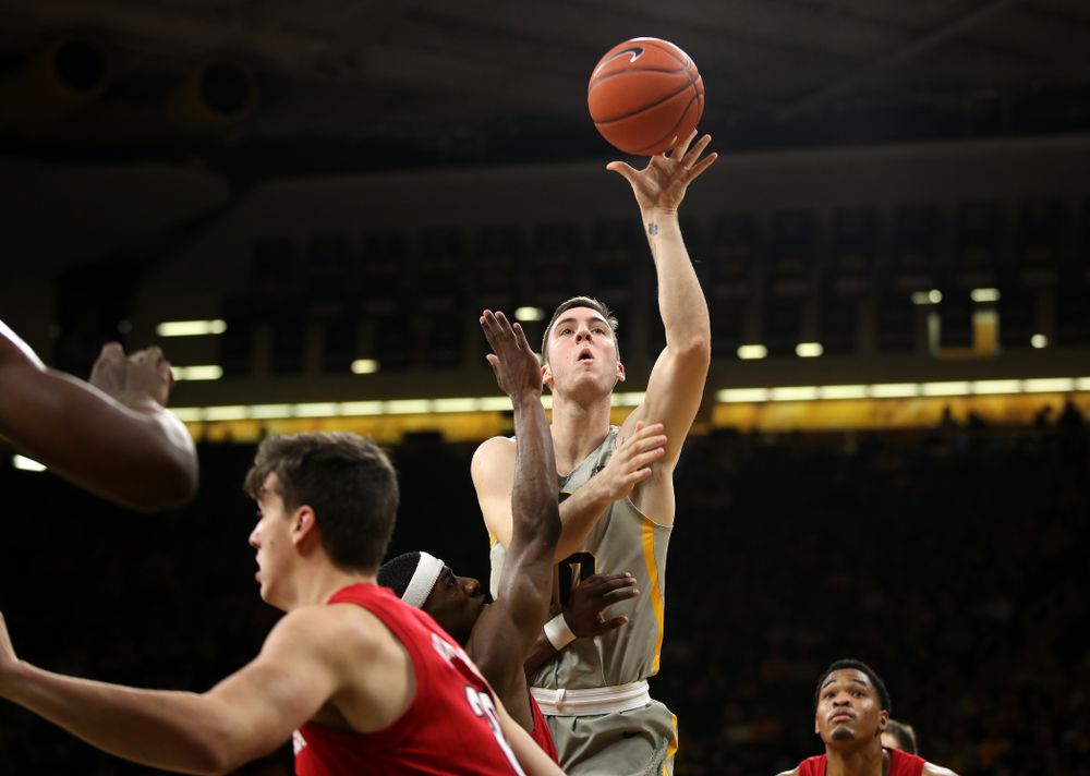 Iowa Hawkeyes guard Connor McCaffery (30) against the Nebraska Cornhuskers Sunday, January 6, 2019 at Carver-Hawkeye Arena. (Brian Ray/hawkeyesports.com)