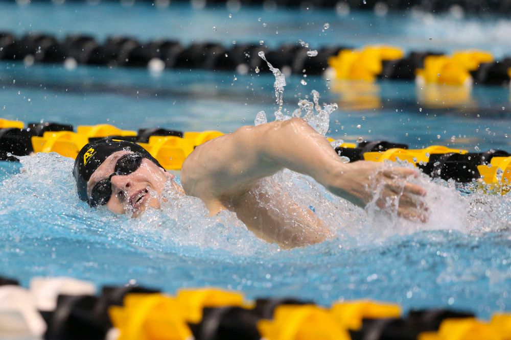 Iowa's B team at the 1,650-yard freestyle race Saturday, March 2, 2019 at the Campus Recreation and Wellness Center. (Lily Smith/hawkeyesports.com)