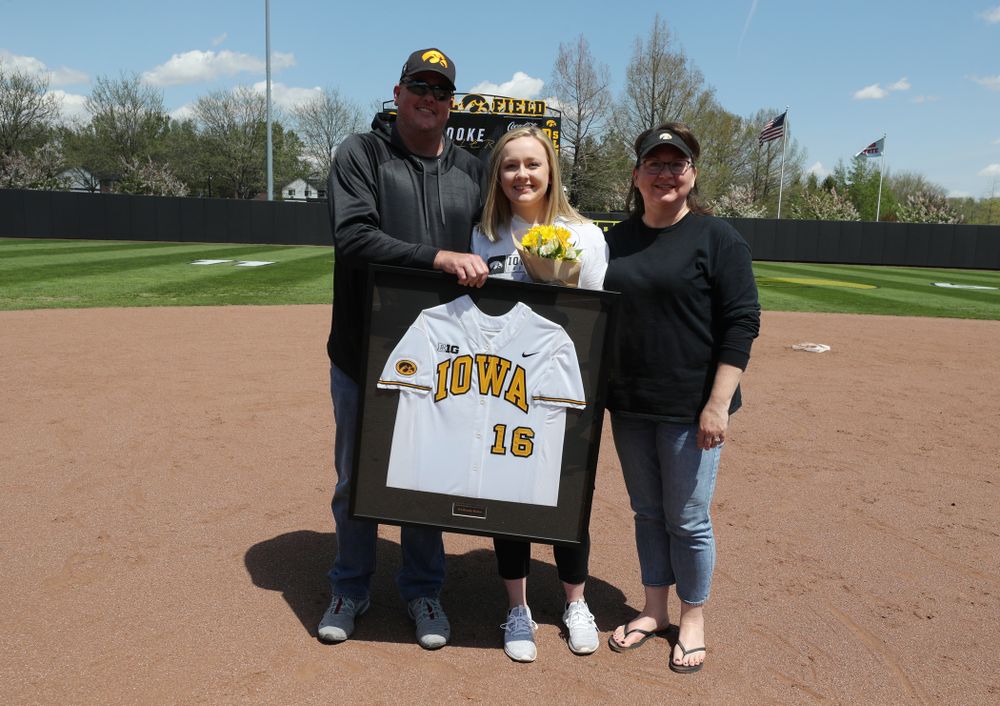 Senior Student Assistant Coach Brooke Rozier during senior day festivities following their game against the Ohio State Buckeyes Sunday, May 5, 2019 at Pearl Field. (Brian Ray/hawkeyesports.com)ic