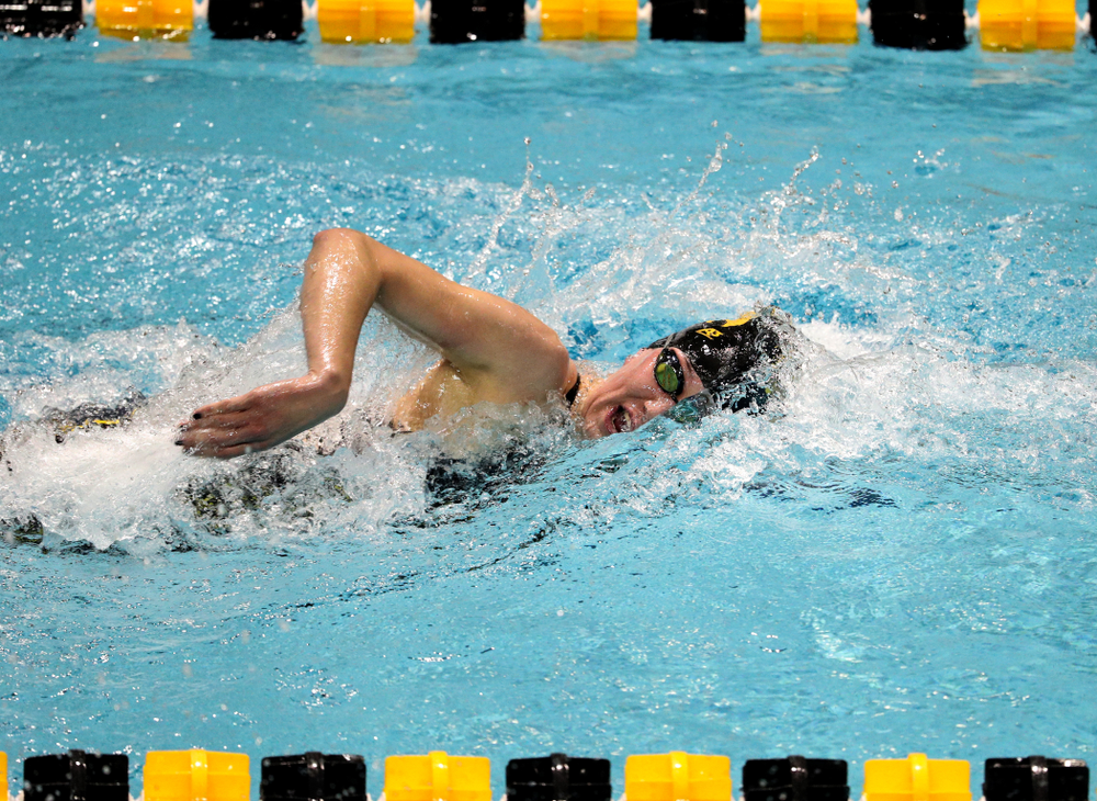 Iowa's Allyssa Fluit swims the 100-yard freestyle against the Iowa State Cyclones in the Iowa Corn Cy-Hawk Series Friday, December 7, 2018 at at the Campus Recreation and Wellness Center. (Brian Ray/hawkeyesports.com)