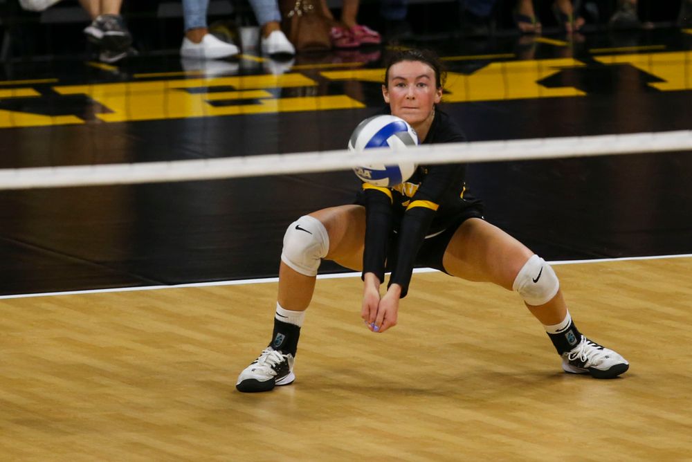 Iowa Hawkeyes defensive specialist Halle Johnston (4) against Coastal Carolina Friday, September 20, 2019 at Carver-Hawkeye Arena. (Lily Smith/hawkeyesports.com)