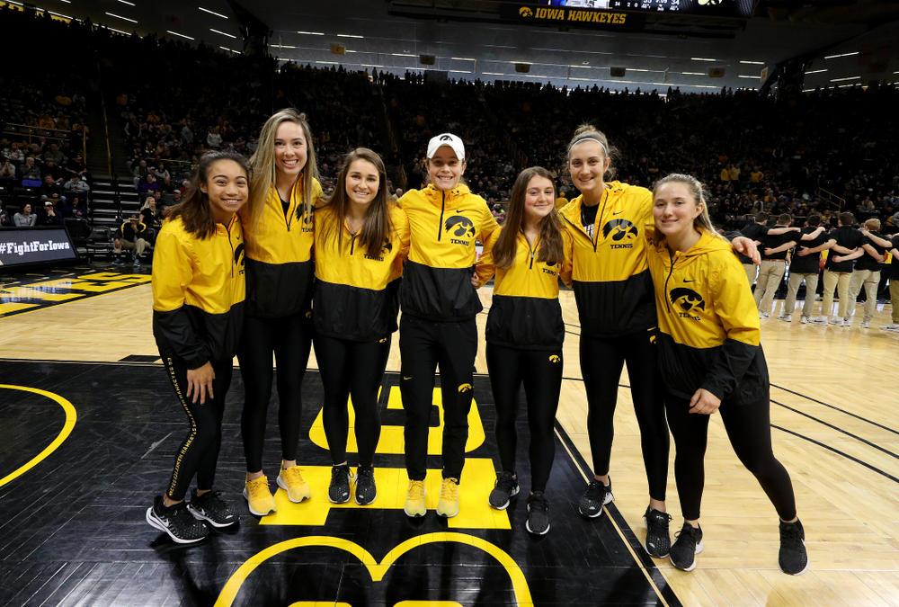 Student Athletes are recognized by the Presidential Committee on Athletics at halftime of the Iowa Hawkeyes game against Penn State Saturday, February 29, 2020 at Carver-Hawkeye Arena. (Brian Ray/hawkeyesports.com)
