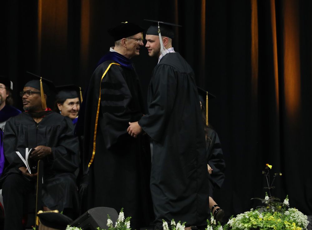 Hawkeye FootballÕs Colten Rastetter during the College of Liberal Arts and Sciences spring commencement Saturday, May 11, 2019 at Carver-Hawkeye Arena. (Brian Ray/hawkeyesports.com)