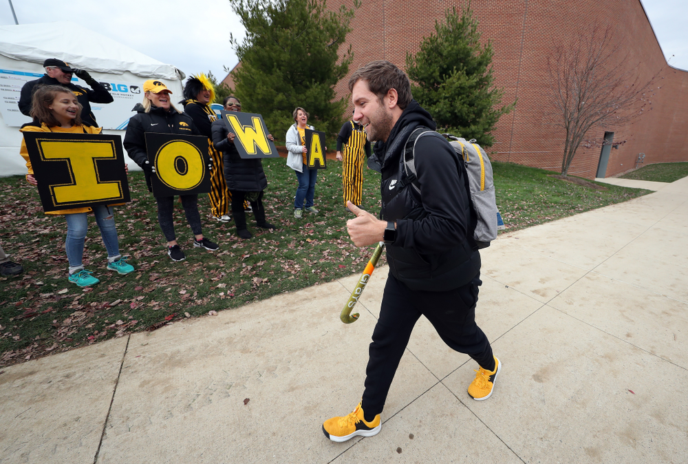 Iowa Hawkeyes assistant coach Roz Ellis and assistant coach before their game against Penn State in the 2019 Big Ten Field Hockey Tournament Championship Game Sunday, November 10, 2019 in State College. (Brian Ray/hawkeyesports.com)