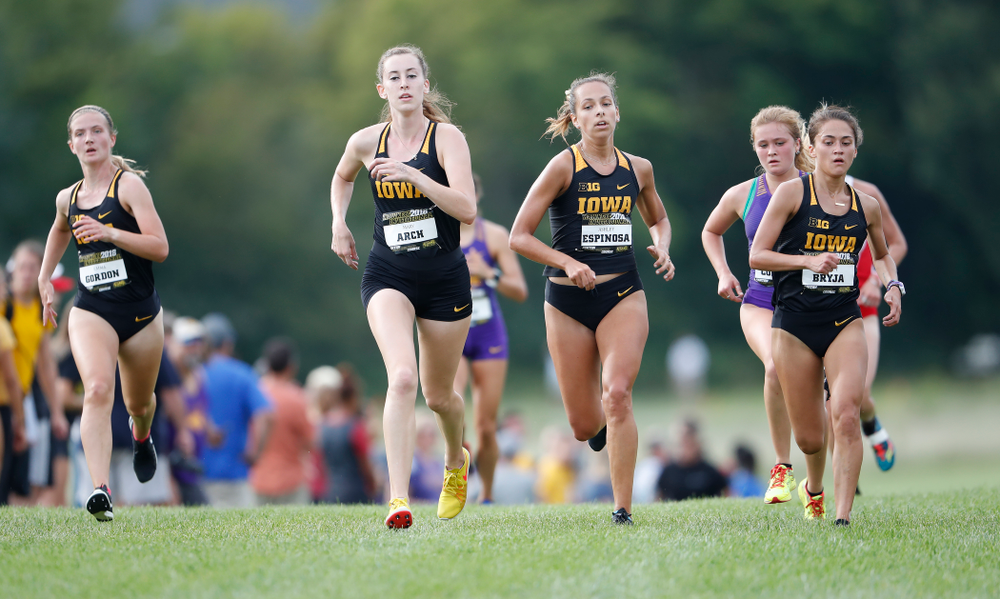Mary Arch, Ashley Espinosa, Ashley Bryja during the Hawkeye Invitational Friday, August 31, 2018 at the Ashton Cross Country Course. (Brian Ray/hawkeyesports.com)
