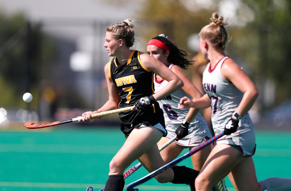 Iowa Hawkeyes Ellie Holley (7) against the Penn Quakers Friday, September 14, 2018 at Grant Field. (Brian Ray/hawkeyesports.com)