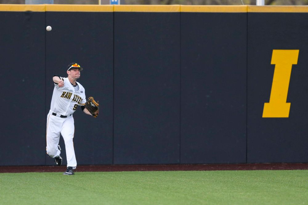 Iowa outfielder Ben Norman at baseball vs Milwaukee on Tuesday, April 23, 2019 at Duane Banks Field. (Lily Smith/hawkeyesports.com)