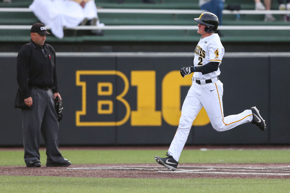 Iowa infielder Brendan Sher at baseball vs Milwaukee on Tuesday, April 23, 2019 at Duane Banks Field. (Lily Smith/hawkeyesports.com)