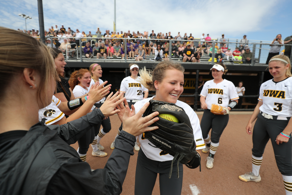 Iowa Hawkeyes Havyn Monteer (21) against the Ohio State Buckeyes on senior day Sunday, May 5, 2019 at Pearl Field. (Brian Ray/hawkeyesports.com)