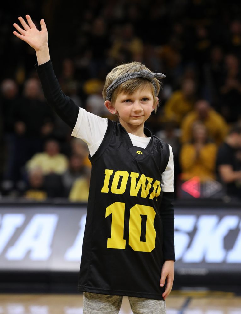 Honorary Hawkeye Harper Stribe against Oral Roberts University Friday, November 9, 2018 at Carver-Hawkeye Arena. (Brian Ray/hawkeyesports.com)