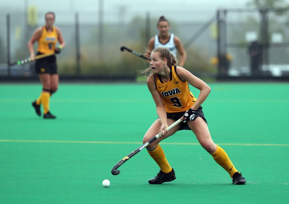 Iowa Hawkeyes Sofie Stribos (9) against the Michigan State Spartans Sunday, September 29, 2019 at Grant Field. (Brian Ray/hawkeyesports.com)
