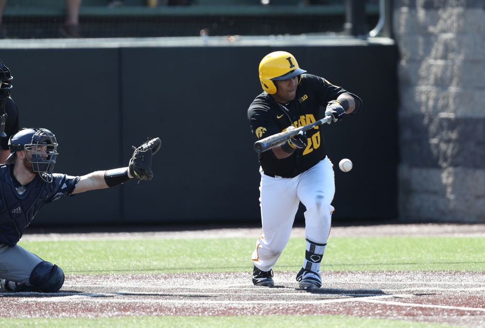 Iowa Hawkeyes Izaya Fullard (20) during game two against UC Irvine Saturday, May 4, 2019 at Duane Banks Field. (Brian Ray/hawkeyesports.com)