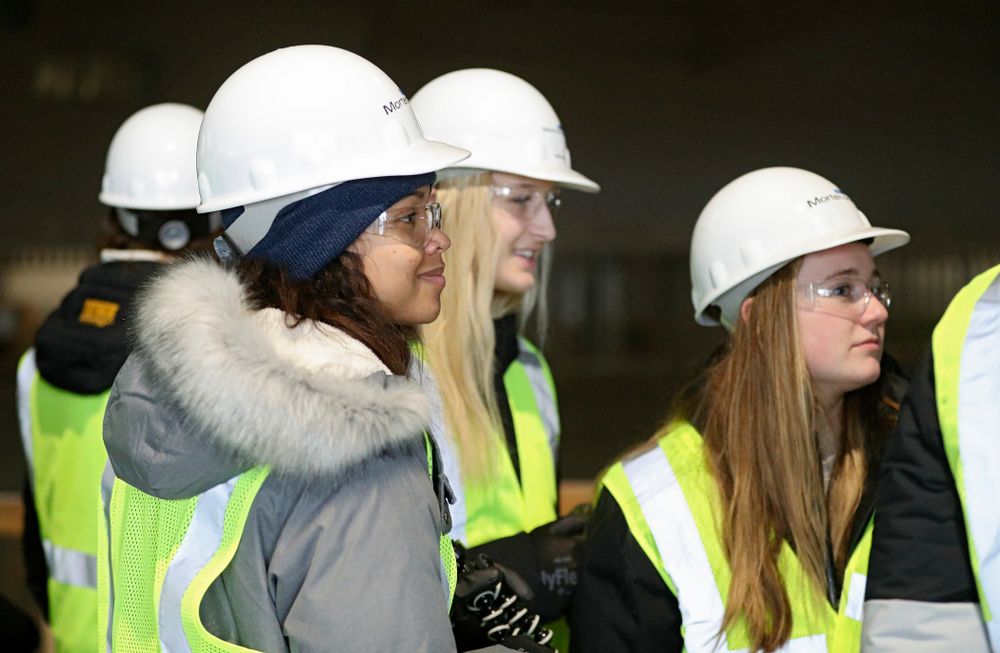 Iowa’s Brie Orr looks on as the Iowa Volleyball team and staff take a construction tour of Xtream Arena in Coralville on Thursday, January 30, 2020. (Stephen Mally/hawkeyesports.com)