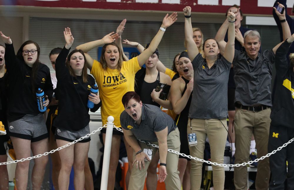 Iowa's Allyssa Fluit swims the 500-yard freestyle during the 2019 Women's Big Ten Swimming and Diving meet Thursday, February 21, 2019 in Bloomington, Indiana. (Brian Ray/hawkeyesports.com)