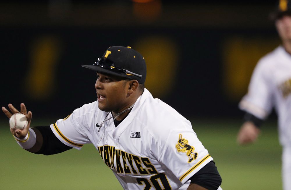 Iowa Hawkeyes Izaya Fullard (20) during game one against UC Irvine Friday, May 3, 2019 at Duane Banks Field. (Brian Ray/hawkeyesports.com)