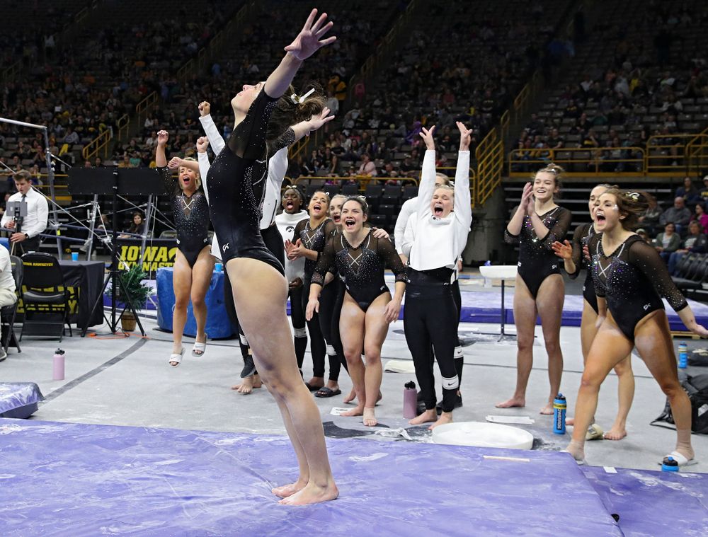 Iowa’s Bridget Killian competes on the beam during their meet at Carver-Hawkeye Arena in Iowa City on Sunday, March 8, 2020. (Stephen Mally/hawkeyesports.com)