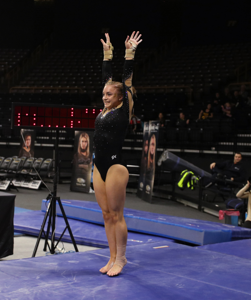 Iowa's Lauren Guerin competes on the vault during their meet against Southeast Missouri State Friday, January 11, 2019 at Carver-Hawkeye Arena. (Brian Ray/hawkeyesports.com)
