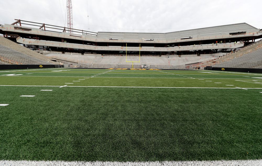 The new north end zone from the north 40 yard-line Wednesday, June 6, 2018 at Kinnick Stadium. (Brian Ray/hawkeyesports.com)