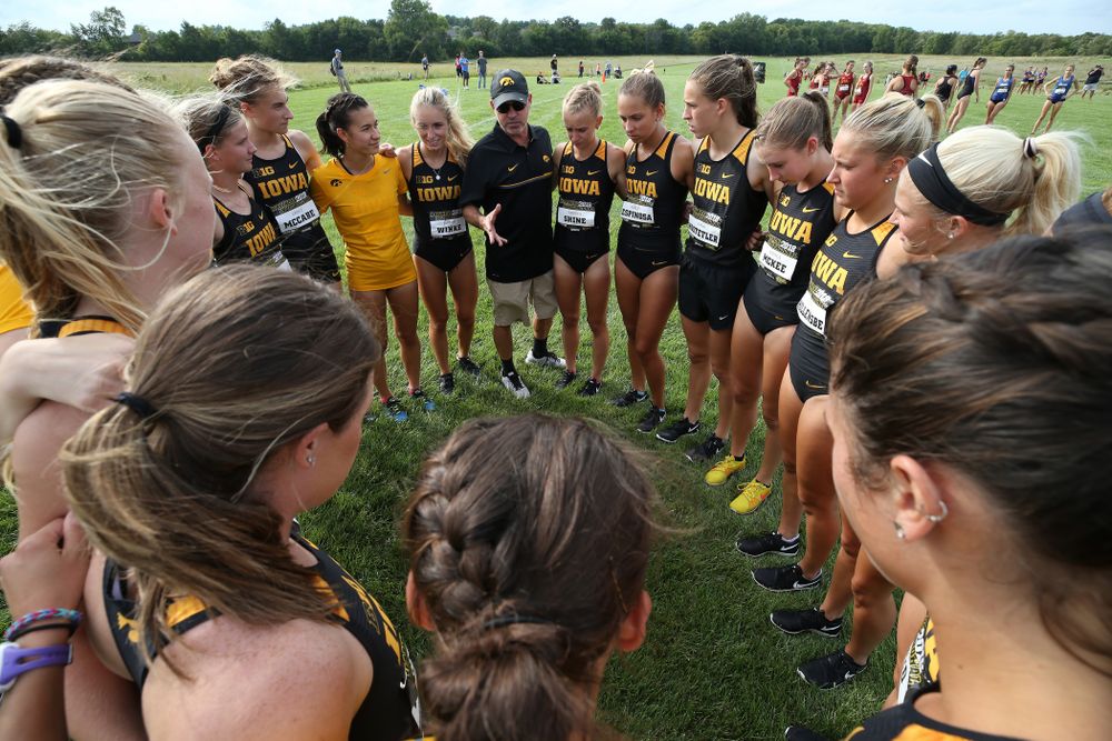 Head Coach Randy Hasenbank during the Hawkeye Invitational Friday, August 31, 2018 at the Ashton Cross Country Course. (Brian Ray/hawkeyesports.com)