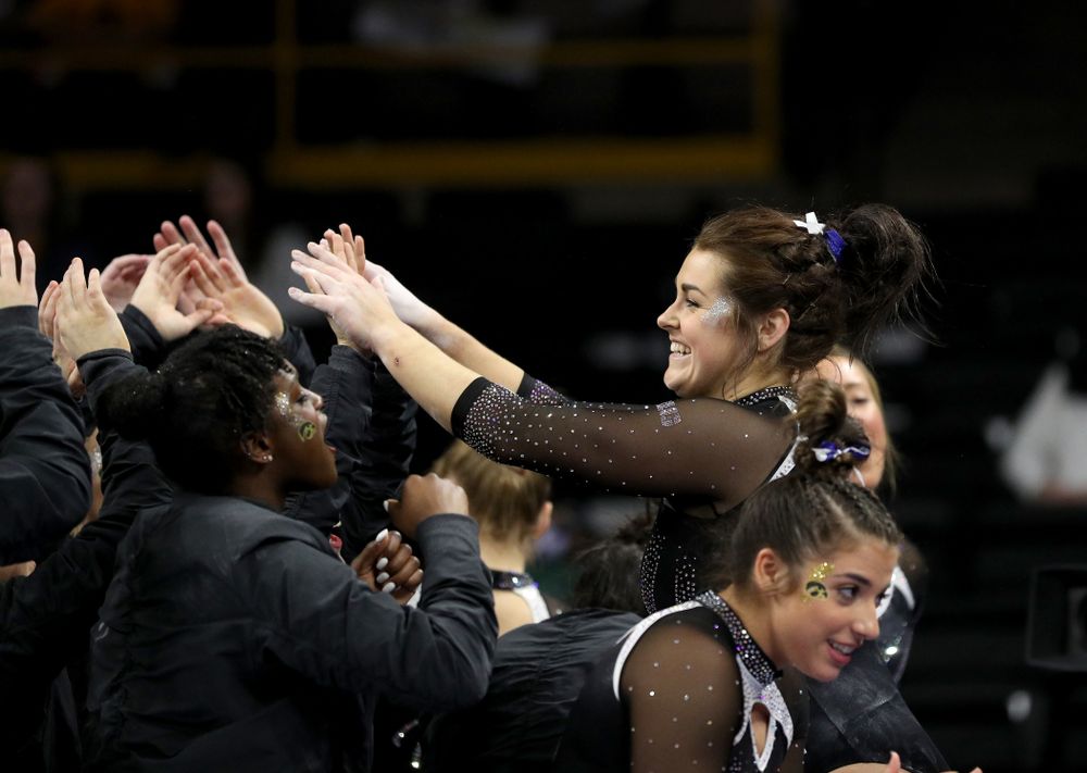 Iowa’s Erin Castle competes on the beam against Michigan State Saturday, February 1, 2020 at Carver-Hawkeye Arena. (Brian Ray/hawkeyesports.com)