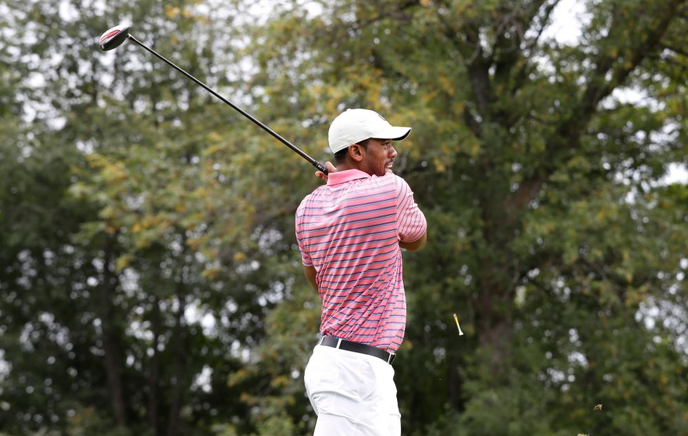 Duez Henderson at the 2018 Chris Street Memorial Golf Outing Monday, August 27, 2018 at Finkbine Golf Course. (Brian Ray/hawkeyesports.com)