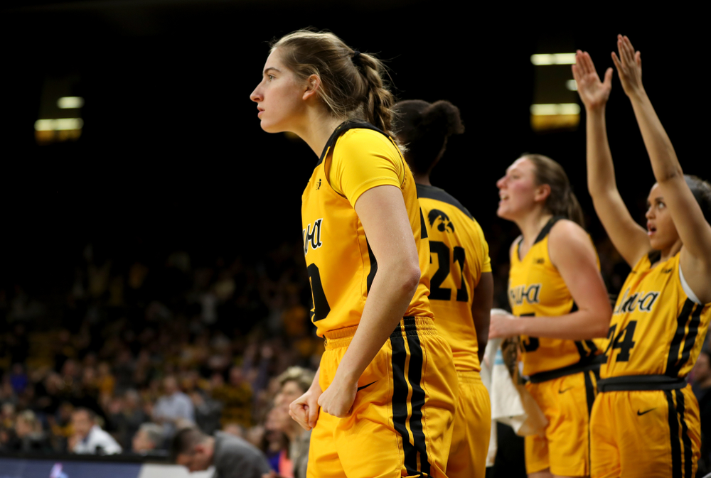 Iowa Hawkeyes guard Kate Martin (20) against the Minnesota Golden Gophers Thursday, February 27, 2020 at Carver-Hawkeye Arena. (Brian Ray/hawkeyesports.com)