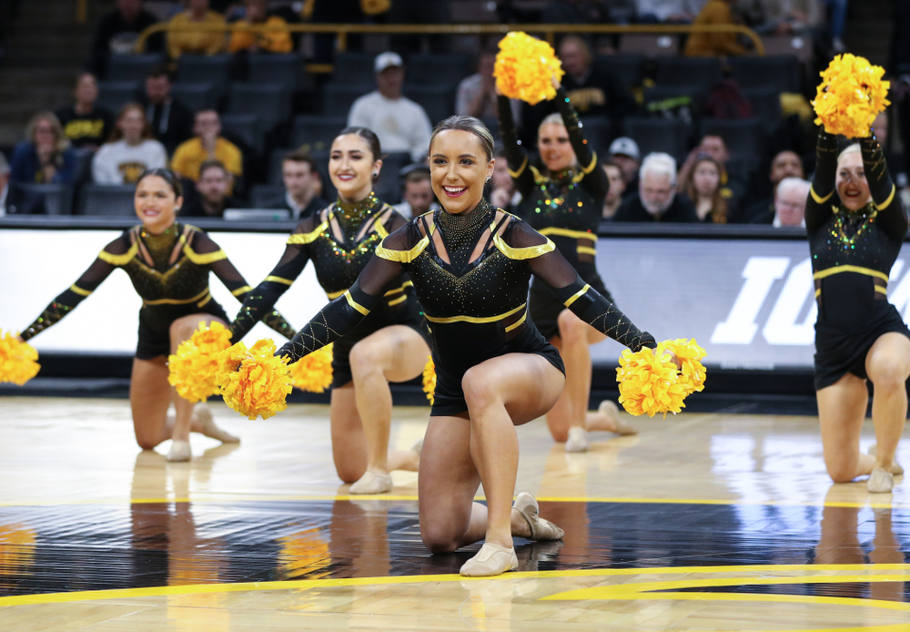 The Iowa Dance Team performs at halftime of the Iowa Hawkeyes game against North Florida Thursday, November 21, 2019 at Carver-Hawkeye Arena. (Brian Ray/hawkeyesports.com)