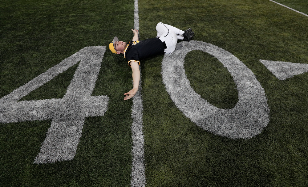 Iowa Hawkeyes outfielder Ben Norman (9) during the team's annual media day Thursday, February 8, 2018 in the indoor practice facility. (Brian Ray/hawkeyesports.com)