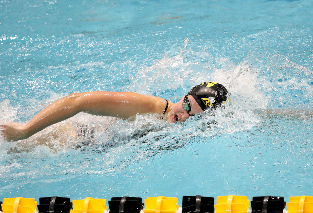 IowaÕs Lauren McDougall competes in the 200 yard freestyle against Notre Dame and Illinois Saturday, January 11, 2020 at the Campus Recreation and Wellness Center. (Brian Ray/hawkeyesports.com)