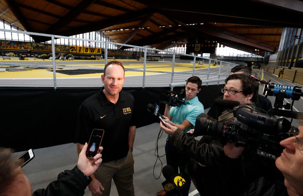 Director of Track and Field Joey Woody during the team's media day Wednesday, January 10, 2018 at the indoor track in the Recreation Building. (Brian Ray/hawkeyesports.com)