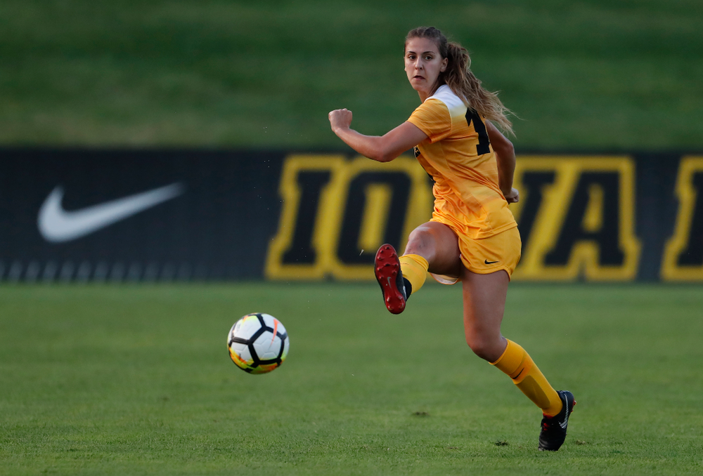 Iowa Hawkeyes Hannah Drkulec (17) against the Missouri Tigers Friday, August 17, 2018 at the Iowa Soccer Complex. (Brian Ray/hawkeyesports.com)