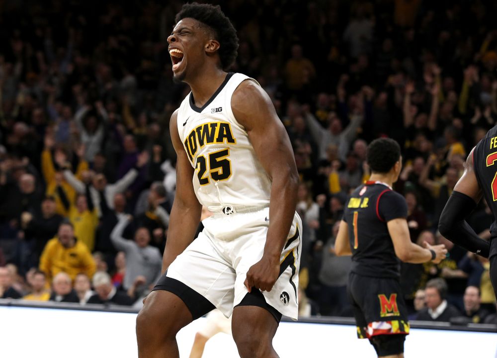 Iowa Hawkeyes forward Tyler Cook (25) against the Maryland Terapins Tuesday, February 19, 2019 at Carver-Hawkeye Arena. (Brian Ray/hawkeyesports.com)