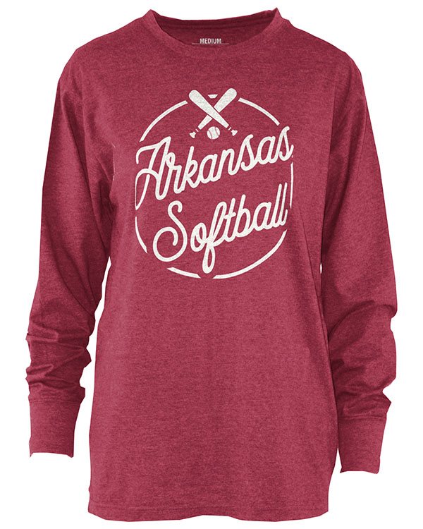 Arkansas Razorbacks Pressbox Roxy Softball Melange Long Sleeve