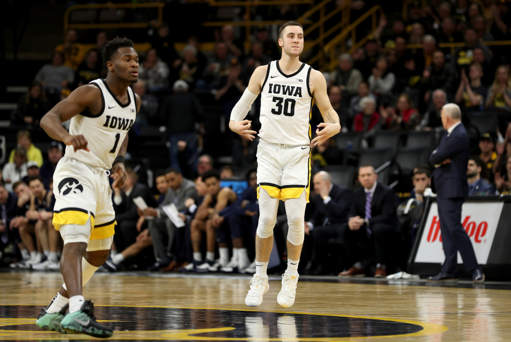 Iowa Hawkeyes guard Connor McCaffery (30) against Penn State Saturday, February 29, 2020 at Carver-Hawkeye Arena. (Brian Ray/hawkeyesports.com)