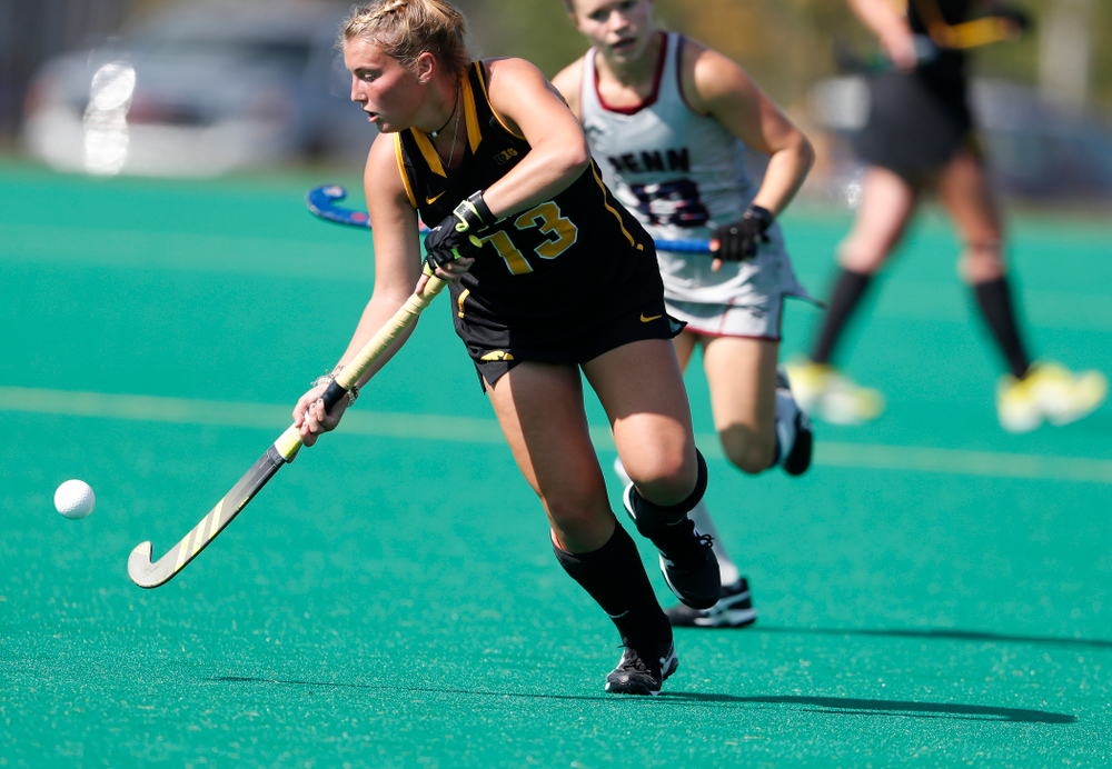 Iowa Hawkeyes Leah Zellner (13) against the Penn Quakers Friday, September 14, 2018 at Grant Field. (Brian Ray/hawkeyesports.com)