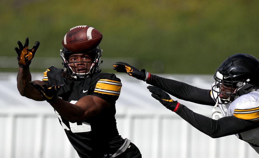 Iowa Hawkeyes wide receiver Brandon Smith (12) makes a catch during Holiday Bowl Practice No. 3 Tuesday, December 24, 2019 at San Diego Mesa College. (Brian Ray/hawkeyesports.com)