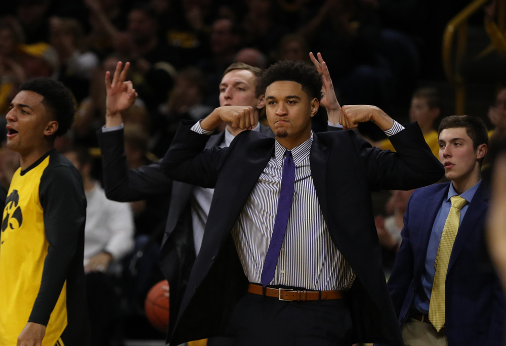 Iowa Hawkeyes forward Cordell Pemsl (35) against the Wisconsin Badgers Friday, November 30, 2018 at Carver-Hawkeye Arena. (Brian Ray/hawkeyesports.com)