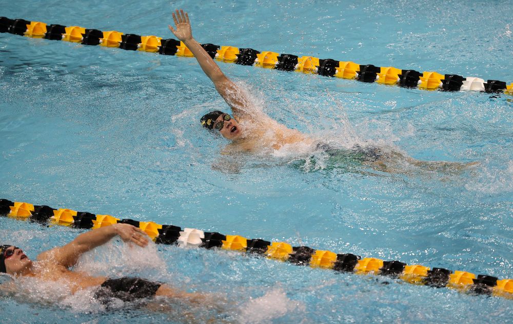 Iowa's Michael Tenney competes in the 400-yard IM during the third day of the Hawkeye Invitational at the Campus Recreation and Wellness Center on November 16, 2018. (Tork Mason/hawkeyesports.com)