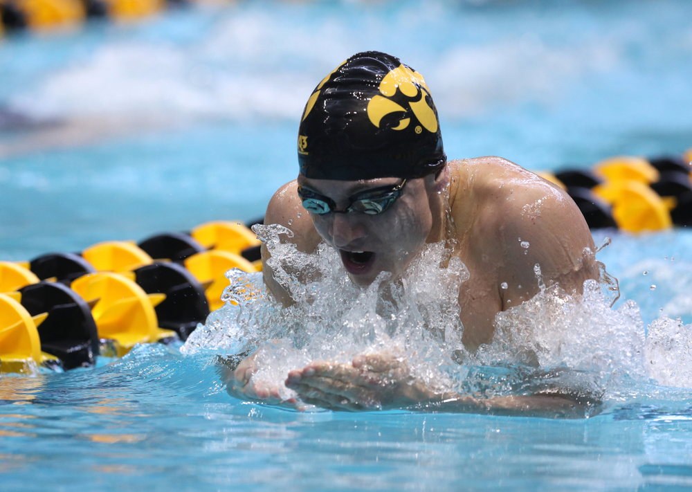 Iowa's Michael Tenney competes in the 400-yard IM on the third day at the 2019 Big Ten Swimming and Diving Championships Thursday, February 28, 2019 at the Campus Wellness and Recreation Center. (Brian Ray/hawkeyesports.com)