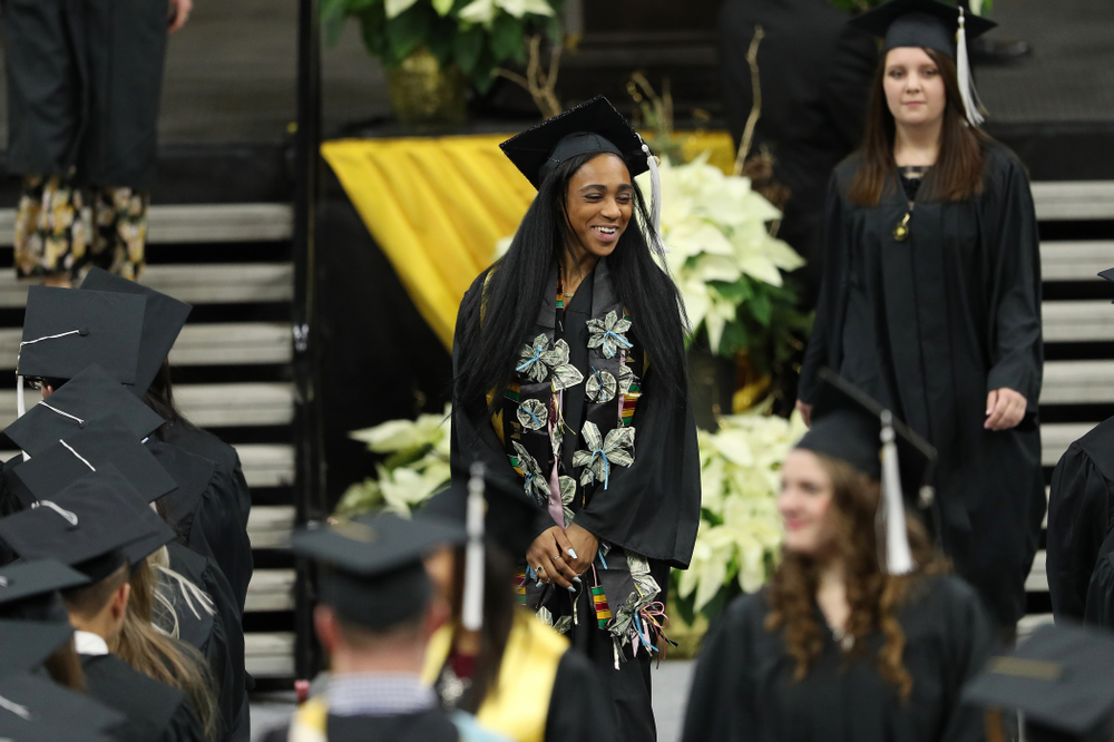 Iowa Track's Briana Guillory during the Fall Commencement Ceremony Saturday, December 15, 2018 at Carver-Hawkeye Arena. (Brian Ray/hawkeyesports.com)