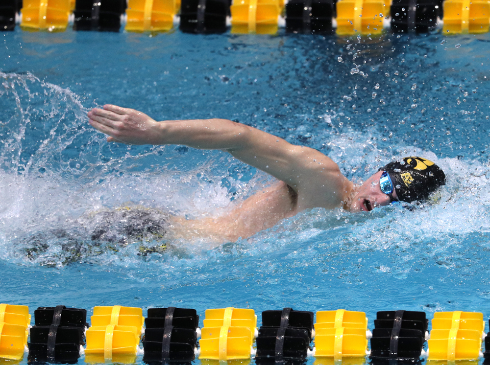 Iowa's Tom Schab swims in the preliminaries of the 500-yard freestyle during the 2019 Big Ten Swimming and Diving Championships Thursday, February 28, 2019 at the Campus Wellness and Recreation Center. (Brian Ray/hawkeyesports.com)