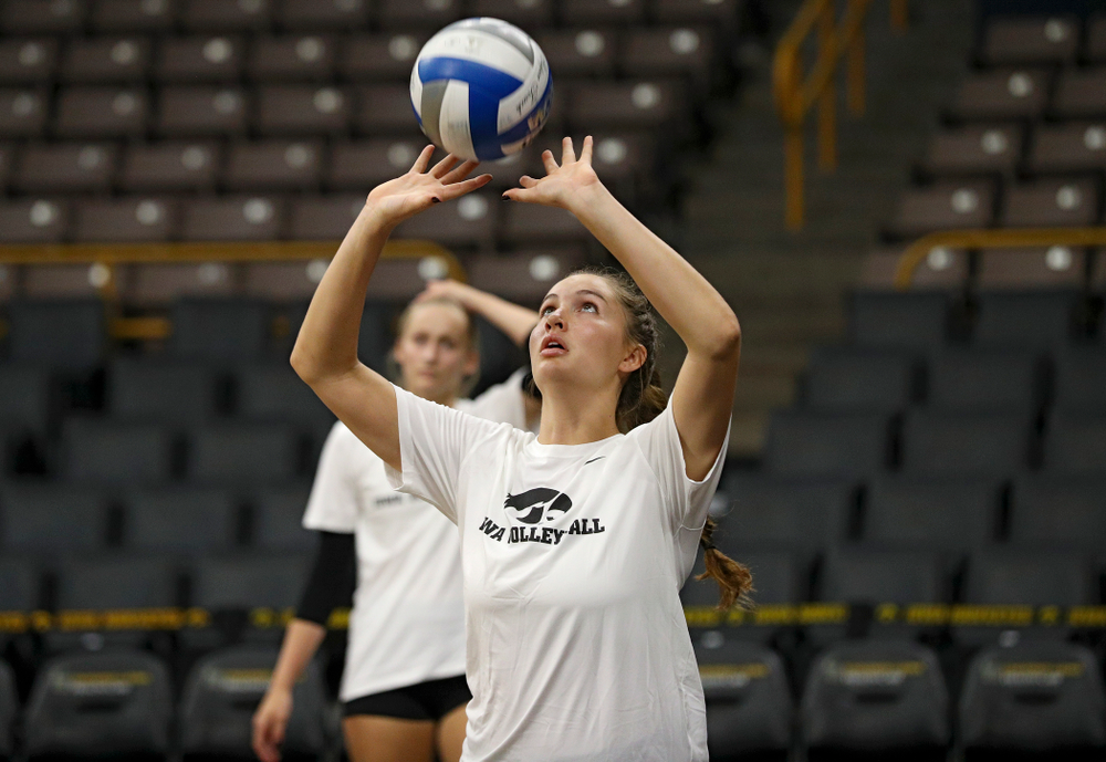 Iowa’s Blythe Rients (11) during Iowa Volleyball’s Media Day at Carver-Hawkeye Arena in Iowa City on Friday, Aug 23, 2019. (Stephen Mally/hawkeyesports.com)