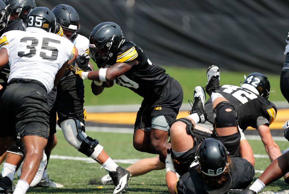 Iowa Hawkeyes running back Henry Geil (30) during fall camp practice No. 9 Friday, August 10, 2018 at the Kenyon Practice Facility. (Brian Ray/hawkeyesports.com)