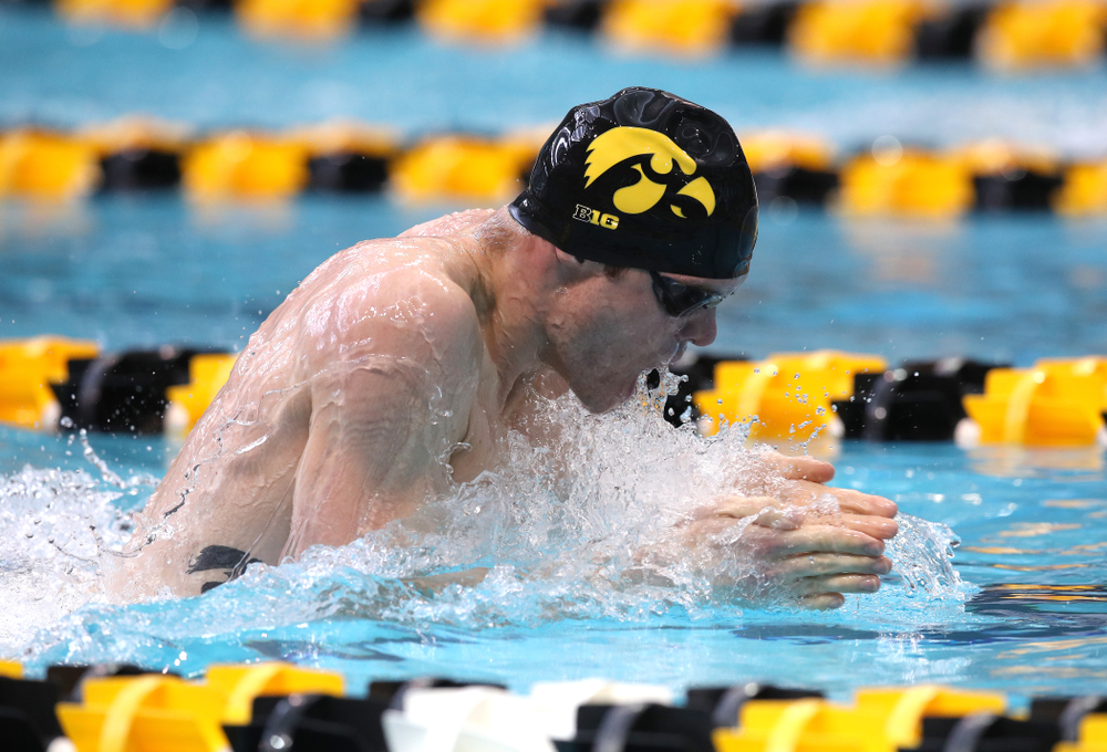Iowa's Kenneth Mende swims in the preliminaries of the 200-yard IM during the 2019 Big Ten Swimming and Diving Championships Thursday, February 28, 2019 at the Campus Wellness and Recreation Center. (Brian Ray/hawkeyesports.com)