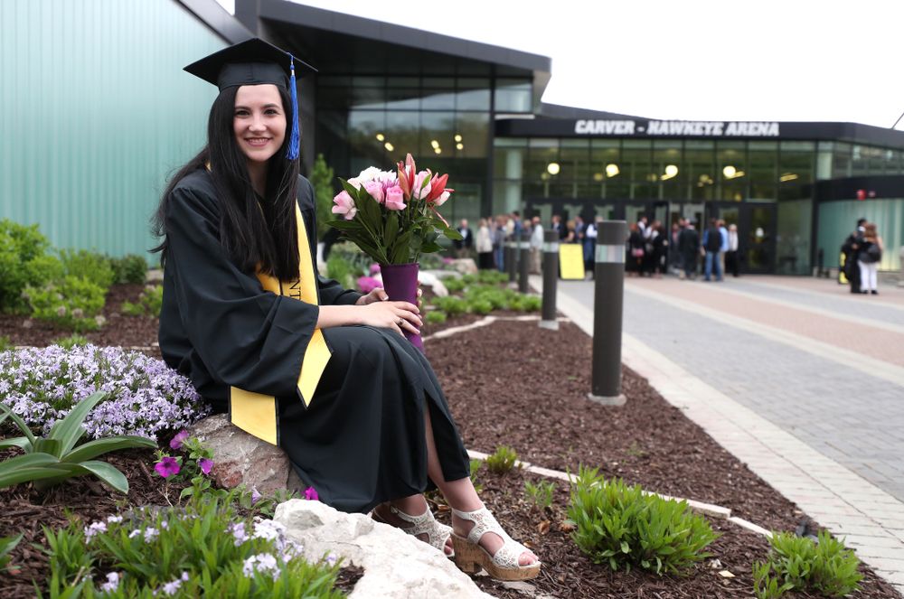 Iowa WomenÕs BasketballÕs Megan Gustafson during the Tippie College of Business spring commencement Saturday, May 11, 2019 at Carver-Hawkeye Arena. (Brian Ray/hawkeyesports.com)