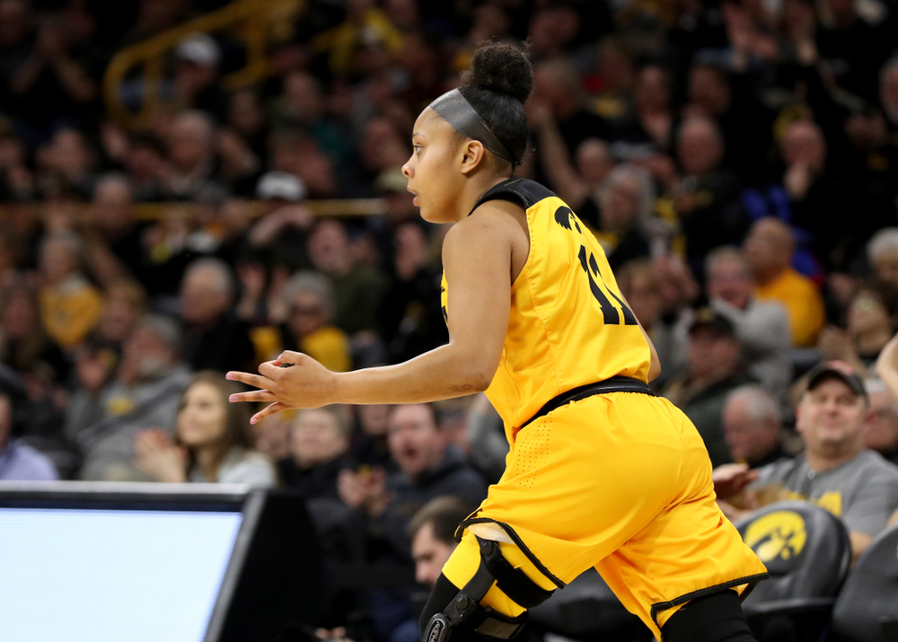 Iowa Hawkeyes guard Tania Davis (11) against the Northwestern Wildcats Sunday, March 3, 2019 at Carver-Hawkeye Arena. (Brian Ray/hawkeyesports.com)